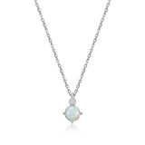 Collier pendentif ELLE en argent 925 à l’opale de laboratoire