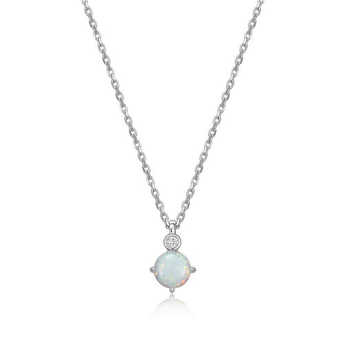 Collier pendentif ELLE en argent 925 à l’opale de laboratoire