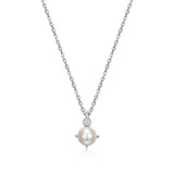 Collier pendentif ELLE en argent 925 perle et diamant de laboratoire