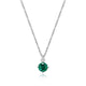 Collier ELLE en argent 925, émeraude et diamant de laboratoire