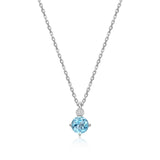 Collier ELLE en argent 925 à topaze bleue et diamant de laboratoire