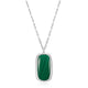 Collier pendentif malachite ELLE en argent 925 plaqué rhodium