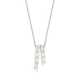 Collier double barre ELLE en argent 925 plaqué rhodium