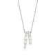 Collier double barre ELLE en argent 925 plaqué rhodium
