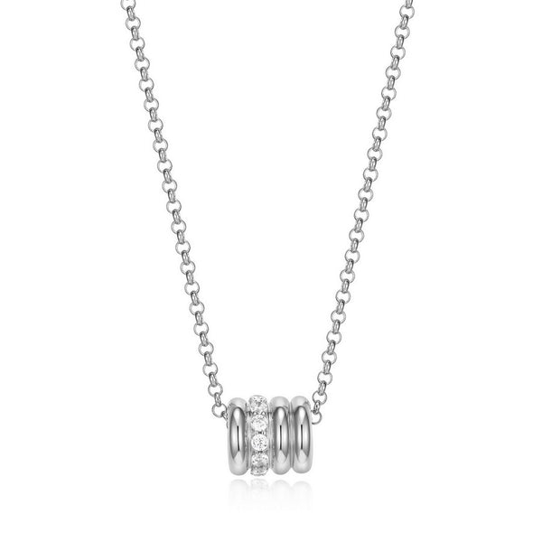 Collier ELLE à pendentif quatre rangées en argent 925 plaqué rhodium