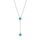 Collier lariat turquoise ELLE en argent 925 plaqué rhodium