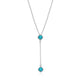 Collier lariat turquoise ELLE en argent 925 plaqué rhodium