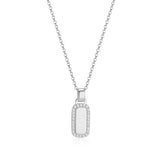 Collier à plaque bordée de zircons ELLE en argent 925