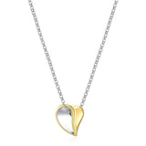 Collier ELLE cœur bicolore en argent 925 plaqué or