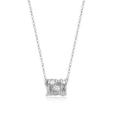 Collier ELLE à pendentif cylindre en argent 925 plaqué rhodium