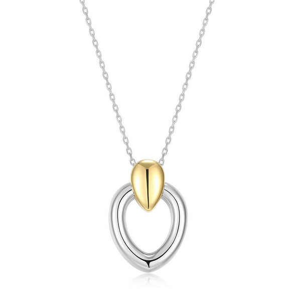 Collier pendentif poire deux tons ELLE en argent 925