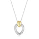 Collier pendentif poire deux tons ELLE en argent 925