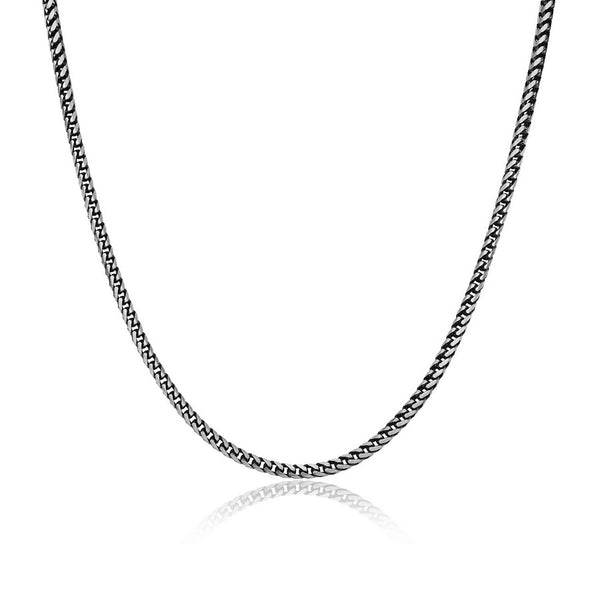 Chaîne franco gunmetal 22 po Ethos argent 925