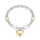 Bracelet à maillons cœur bicolore Reign en argent 925