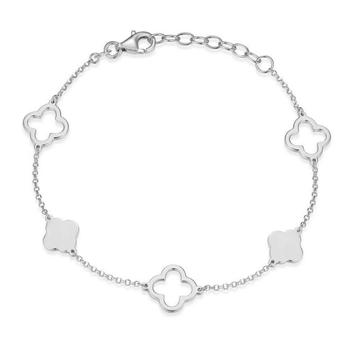 Bracelet station trèfle Reign en argent 925