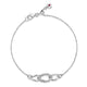 Bracelet anneaux entrelacés ELLE en argent 925 plaqué rhodium