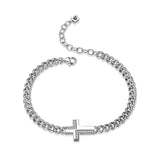 Bracelet croix ELLE en argent 925 plaqué rhodium