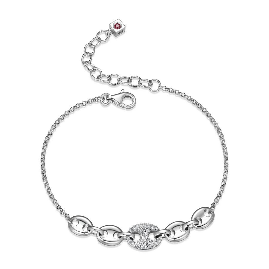Bracelet grain de café ELLE en argent 925 plaqué rhodium