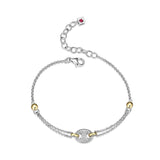 Bracelet grain de café ELLE en argent 925 deux tons