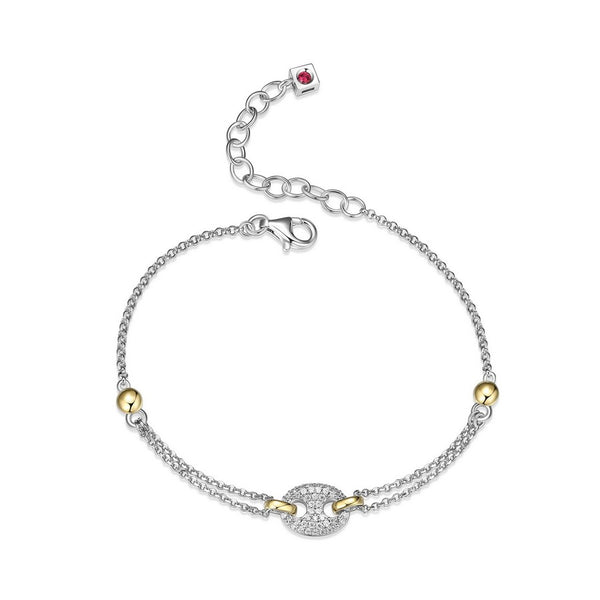 Bracelet grain de café ELLE en argent 925 deux tons