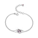 Bracelet Elle en argent 925 à améthyste et halo de zircons