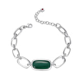 Bracelet à maillons ELLE en argent 925 et malachite verte