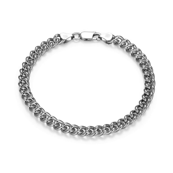 Bracelet gourmette plate (flat curb) Ethos argent 925