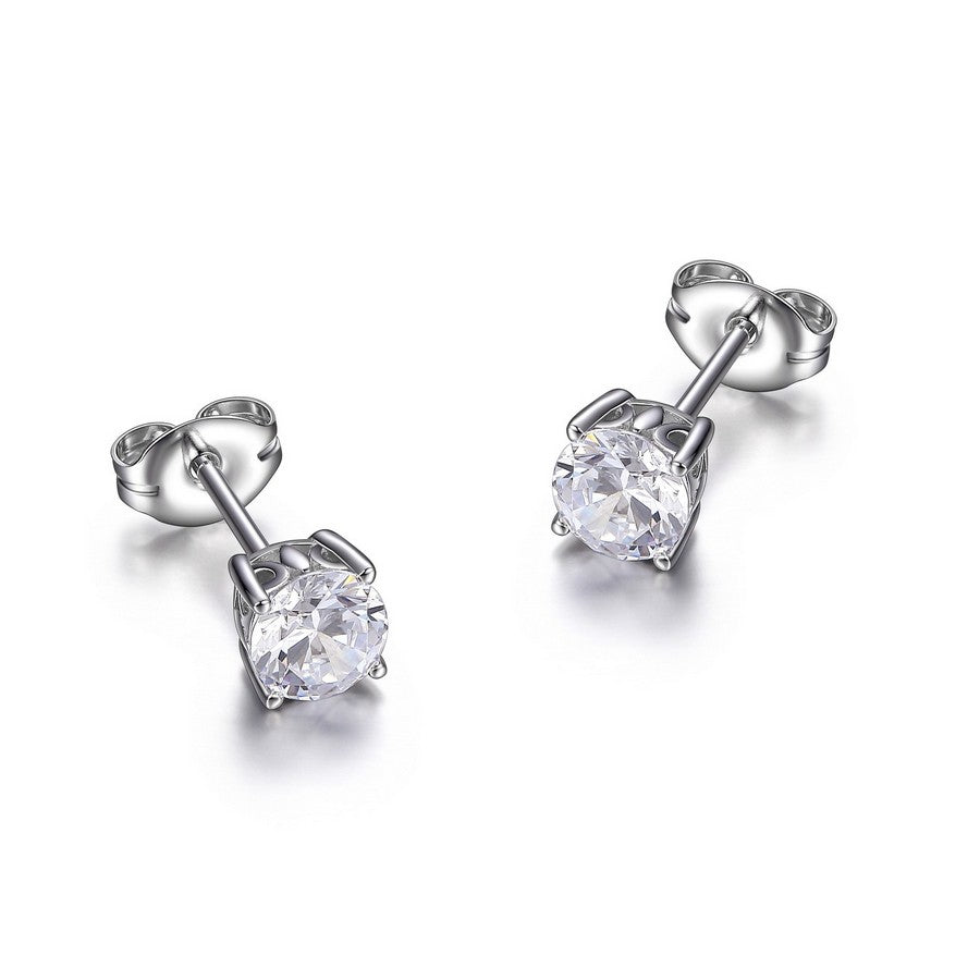 Clous d’oreilles solitaire zircon Reign en argent 925