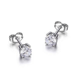 Clous d’oreilles solitaire zircon Reign en argent 925