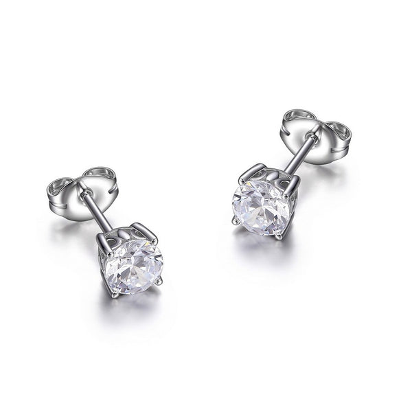 Clous d’oreilles solitaire zircon Reign en argent 925