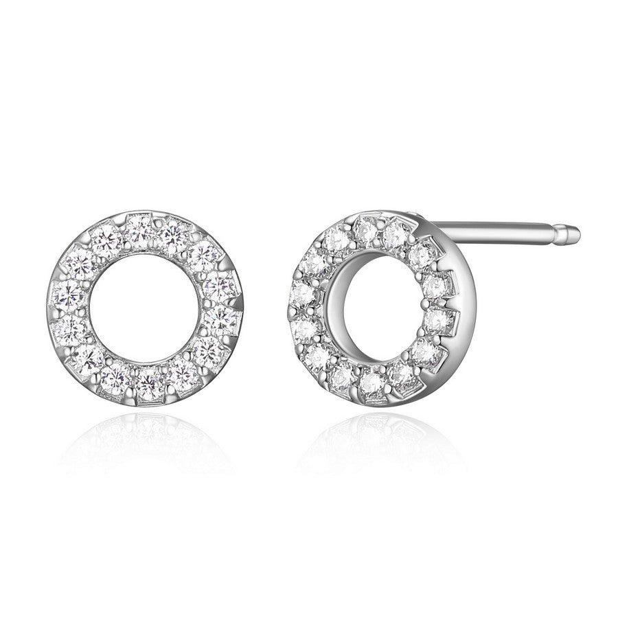 Boucles d’oreilles clous cercle zircon Reign en argent 925