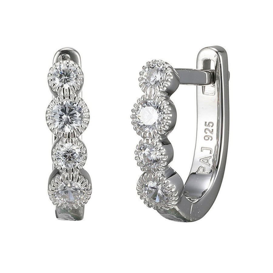 Boucles d’oreilles huggies milgrain Reign en argent 925