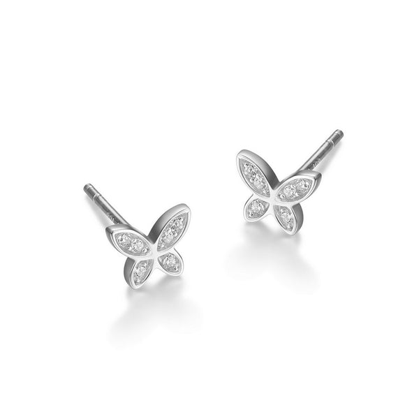 Clous d’oreilles papillon Reign en argent 925 et zircon