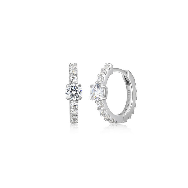 Boucles huggies Reign en argent 925 pavées de zircons