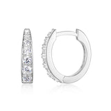 Boucles d’oreilles huggies ovales zircon Reign en argent 925