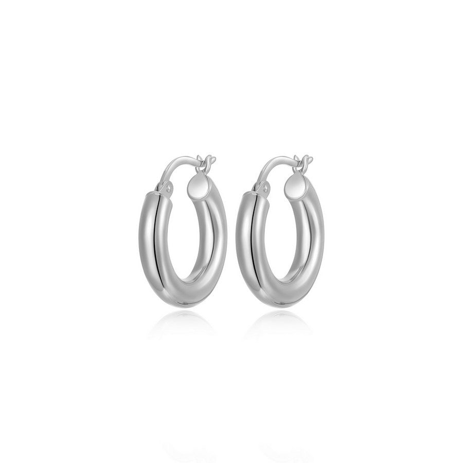 Créoles tube polies Reign en argent 925 de 20 mm