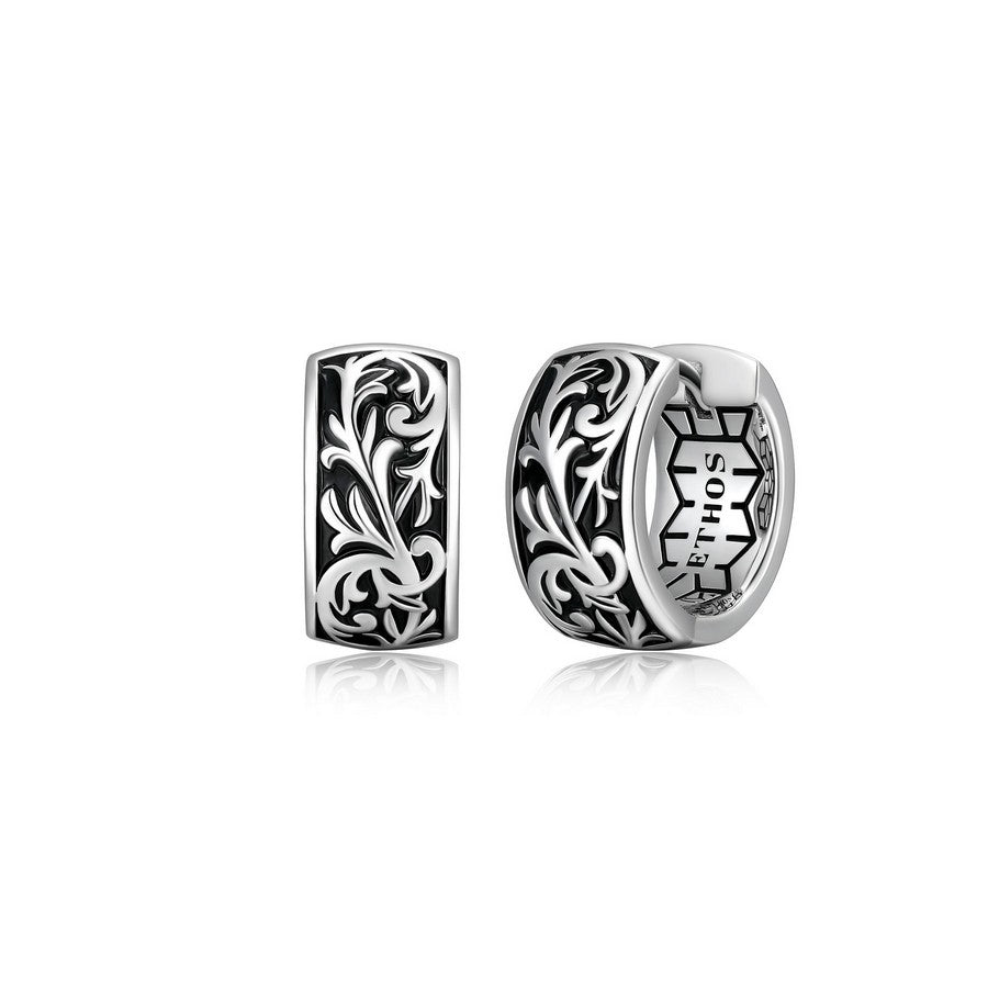 Boucles d’oreilles anneaux intaglio 16 mm Ethos argent 925