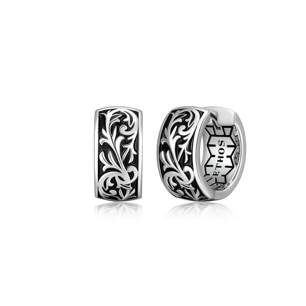Boucles d’oreilles anneaux intaglio 16 mm Ethos argent 925