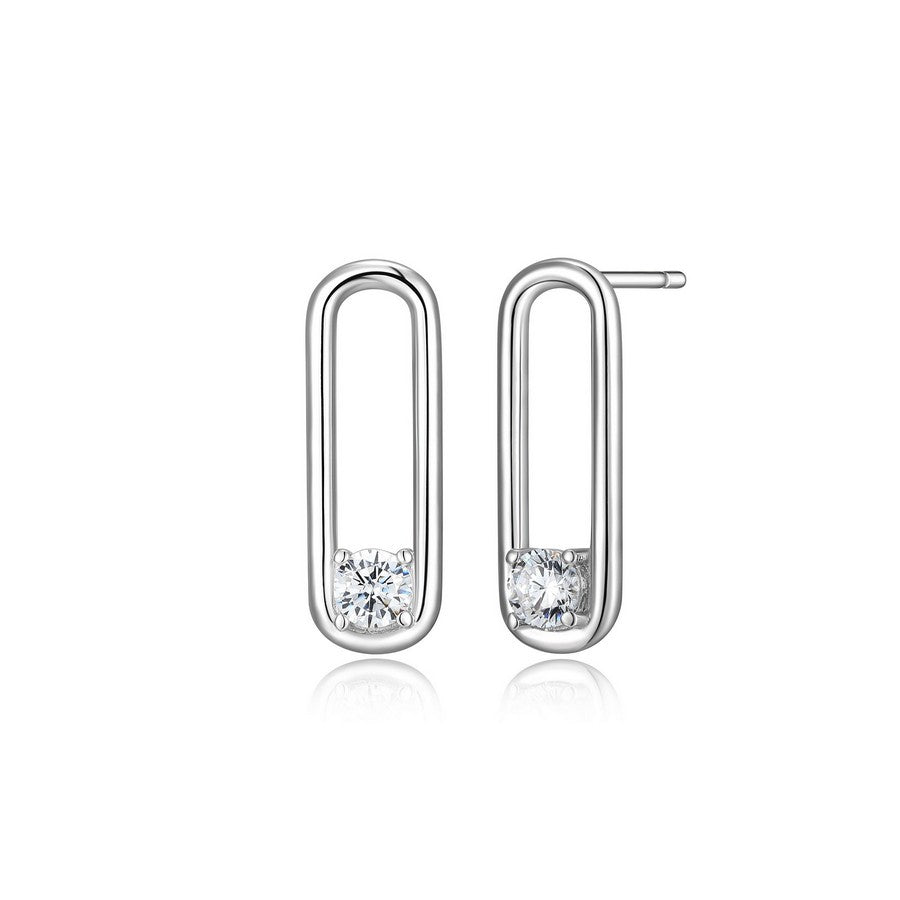 Boucles d’oreilles clous trombone Reign en argent 925