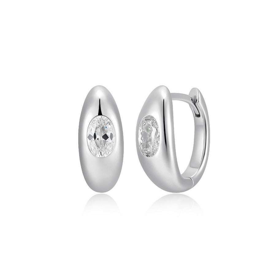 Boucles d’oreilles huggies Reign en argent 925 au zircon