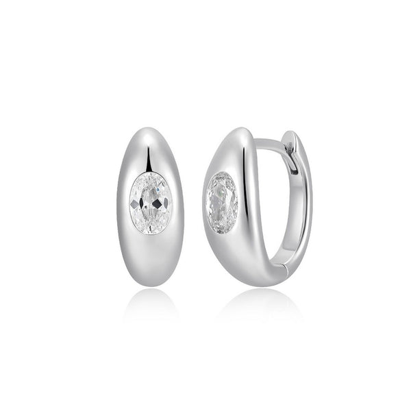 Boucles d’oreilles huggies Reign en argent 925 au zircon