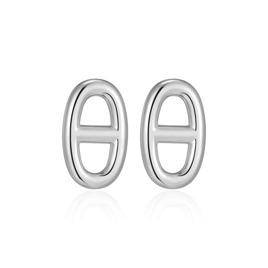 Boucles d’oreilles clous maillon marin Reign en argent 925