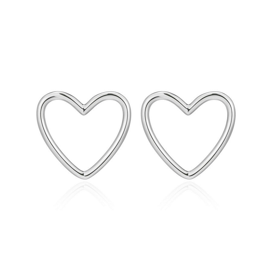 Boucles d’oreilles clous cœur ouvert Reign en argent 925