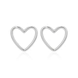 Boucles d’oreilles clous cœur ouvert Reign en argent 925