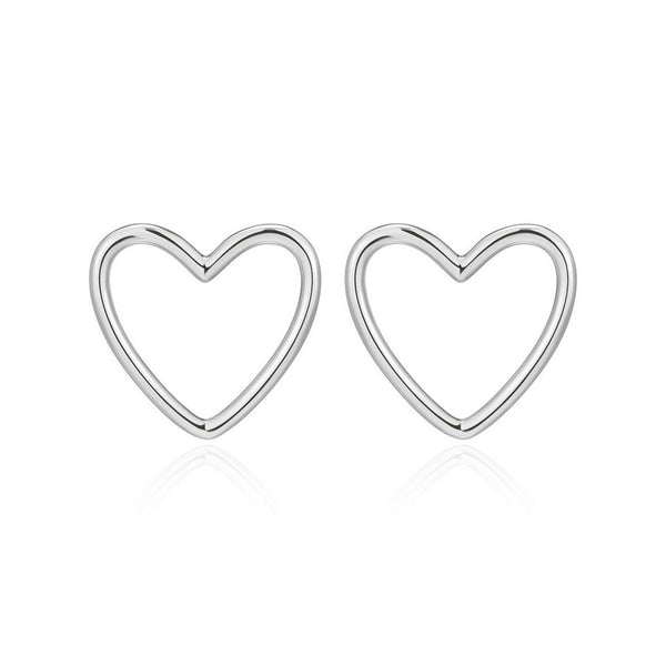 Boucles d’oreilles clous cœur ouvert Reign en argent 925