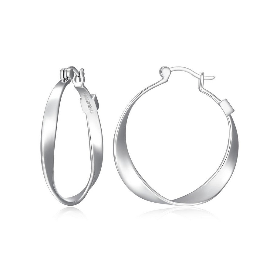 Créoles torsadées ELLE en argent 925 plaqué rhodium