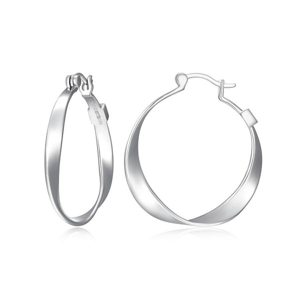 Créoles torsadées ELLE en argent 925 plaqué rhodium