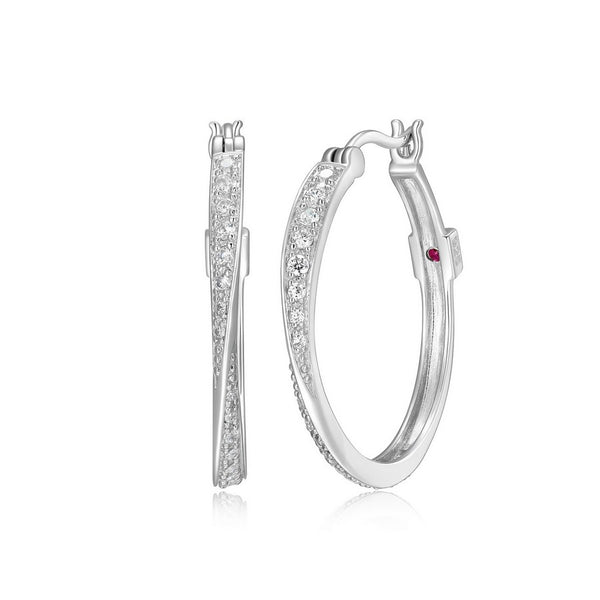 Créoles torsadées ELLE en argent 925 et zircons