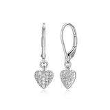 Boucles d’oreilles cœur ELLE en argent 925 et zircons