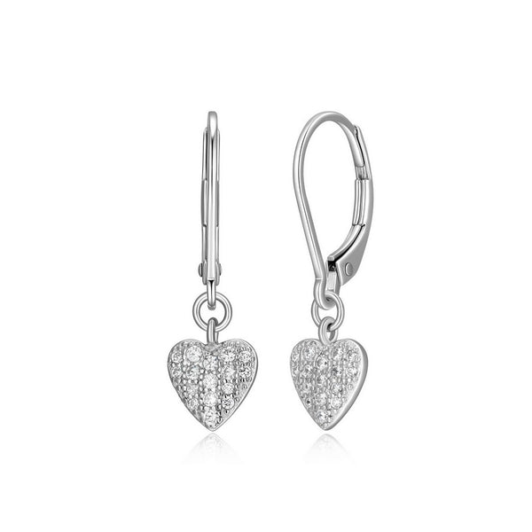 Boucles d’oreilles cœur ELLE en argent 925 et zircons